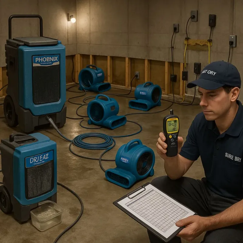 Structural Drying and Dehumidification process in Mount Carmel, OH